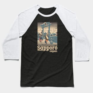 Sapporo, Japan City Vintage Baseball T-Shirt